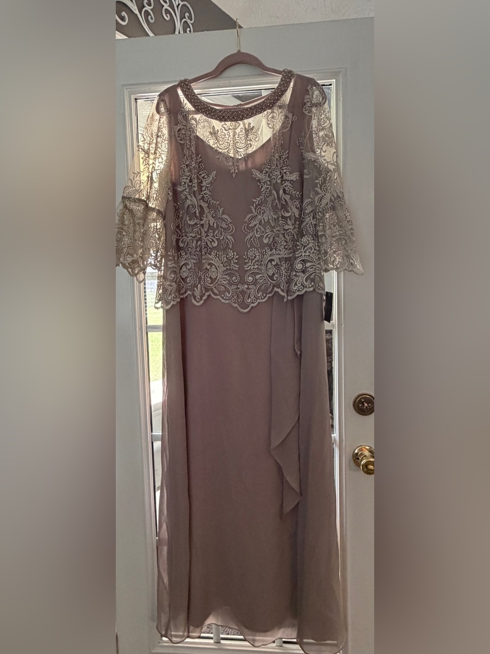Le Bos Formal Dress Taupe Size 16W